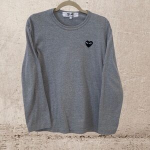 Comme Des Garçons PLAY  grey long sleeved tee